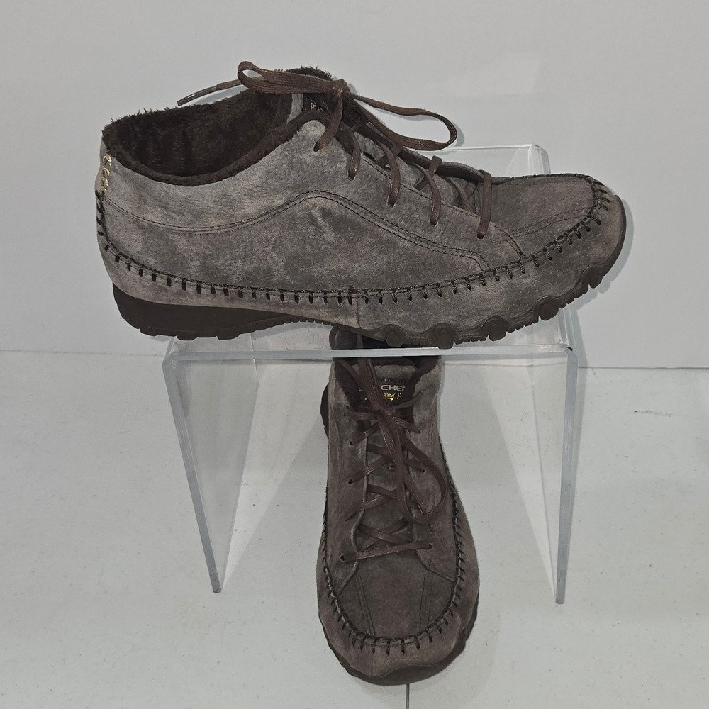 Skechers Relaxed Fit 49013 Chocolate Suede Faux Fur Chukka Boots Womens 9.5